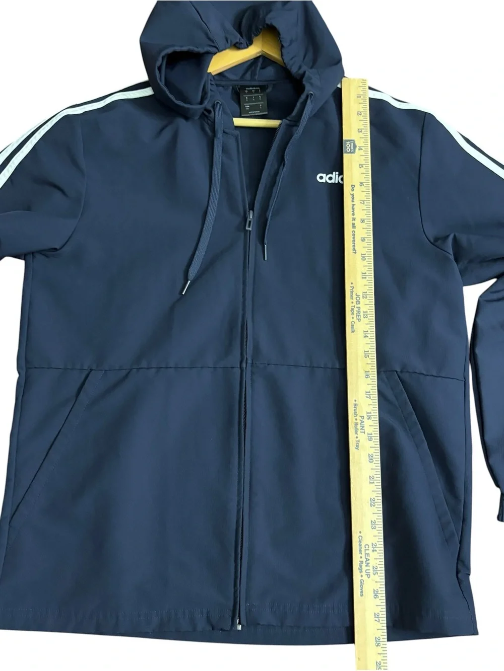 Adidas Essentials 3-Stripes Hooded Windbreaker Track Jacket Men’s Navy Blue - M